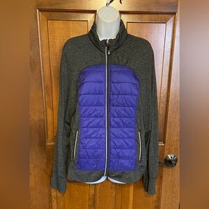 Fuda Activewear Full Zip Quilted Front Knit Sleeves Size X Large
